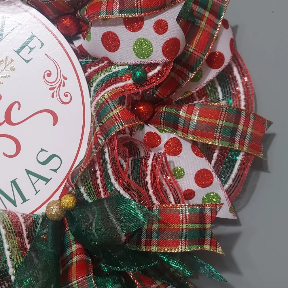 Hand Crafted Believe in the Magic of Christmas Wreath